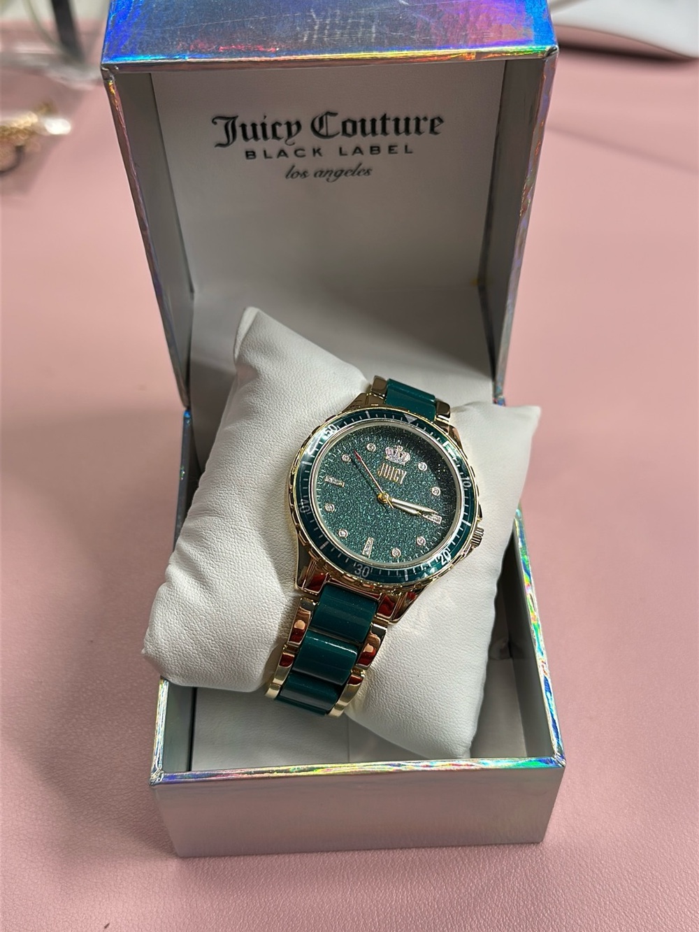 Juicy Couture Women’s Green and Gold Bracelet Watch
